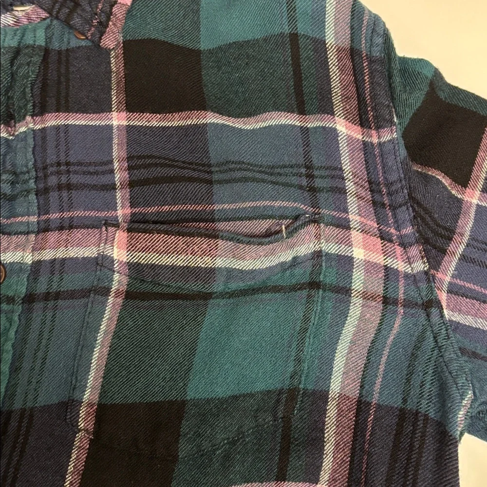 Women Plaid Shirt - Blue and Green - Picture 4 of 5